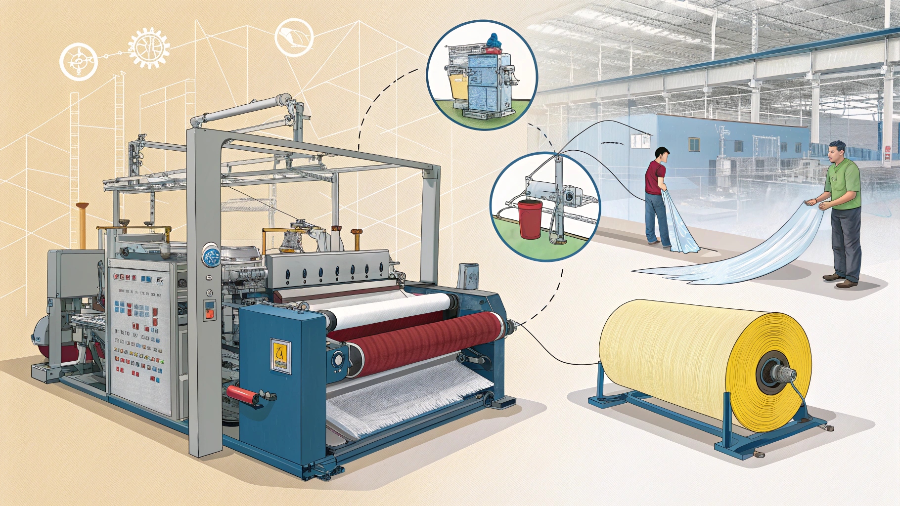 A close-up of durable textile fibers being treated with chemicals