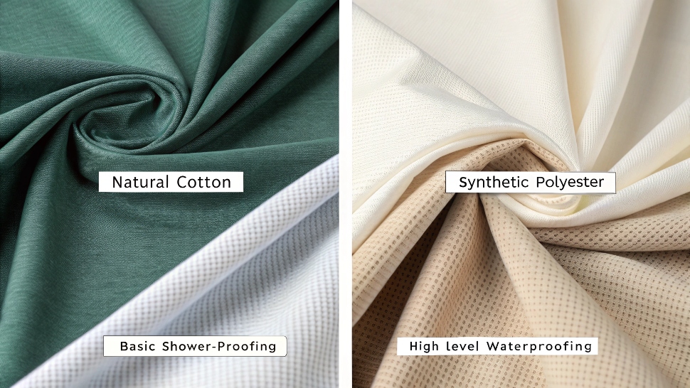 Close-up of different fabric swatches